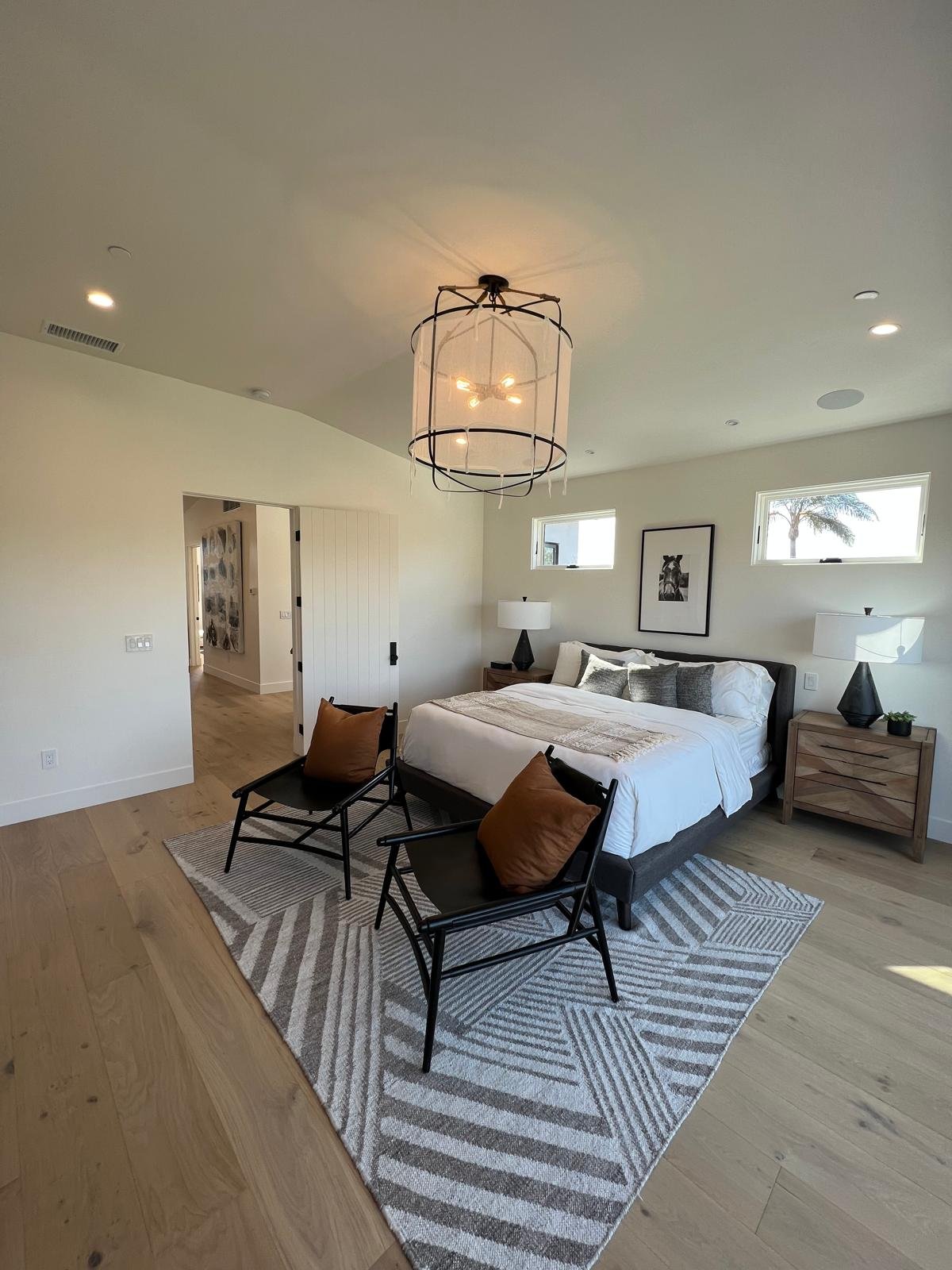 Painted bedroom interior
