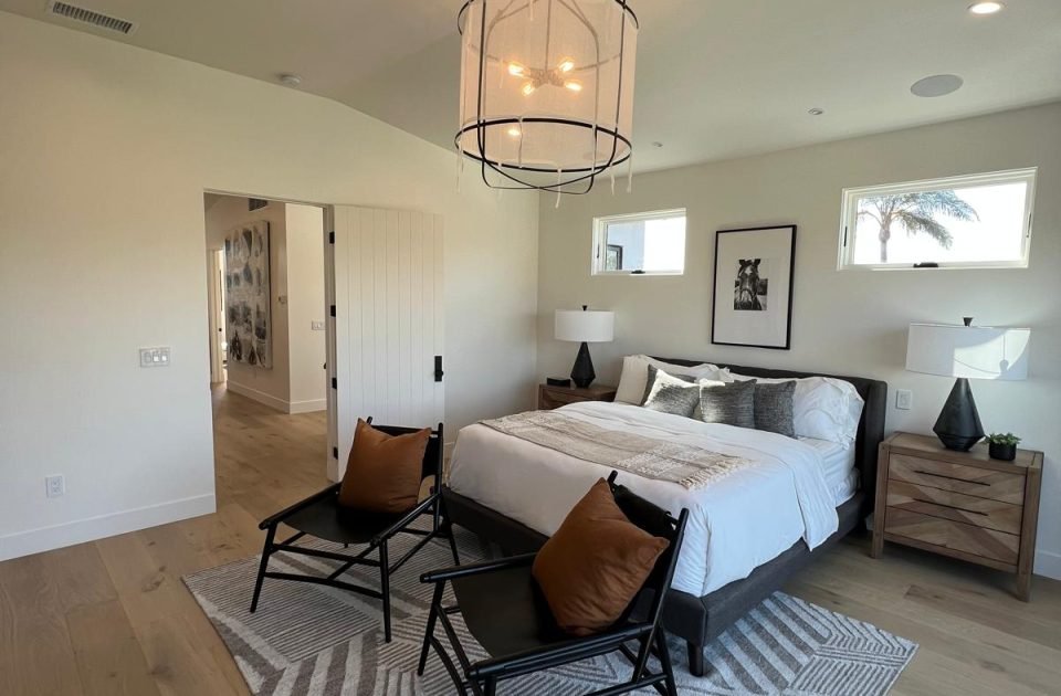 Painted bedroom interior