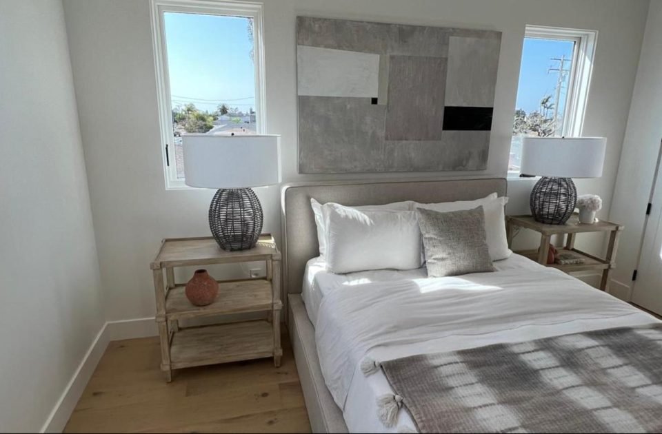 Painted bedroom interior